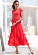 Lascana Midi-jurk met plissé rokdeel, basic, modieus