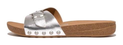 Fitflop Slippers IQUSHION ADJUSTABLE BUCKLE METALLIC-LEATHER SLIDES sl...