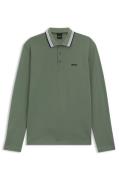 BOSS GREEN Poloshirt met lange mouwen Plisy met strepen op de kraag