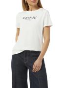 Comma T-shirt met statement-print