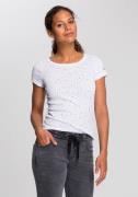 KangaROOS T-shirt Korte mouwen, elastische ribstof, met hartpatroon, r...
