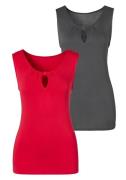 Lascana Shirttop Met kleine cut-out bij de hals (Set van 2)