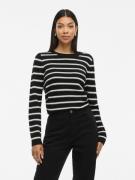 Vila Trui met ronde hals VIDALO O-NECK L/S STRIPE KNIT TOP- NOOS