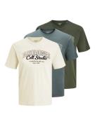 Jack & Jones Shirt met korte mouwen JJMAKOTO TEE SS CREW NECK 3PK MP (...