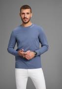 DELMAO Shirt met ronde hals smal gesneden, met print, van 100% katoen