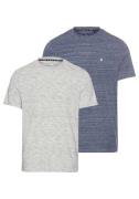 DELMAO T-shirt in hoogwaardige melange-look met subtiele logo-borduurs...