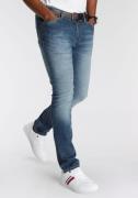 DELMAO Stretch jeans Reed rechte pijpsnit, used-look-wassing, lage tai...
