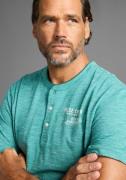 Man's World Henleyshirt met staande kraag-look en functionele knoopslu...