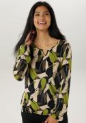Aniston SELECTED Shirt met lange mouwen met cut-out en fantasierijke p...