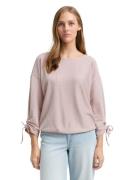 Tom Tailor Denim Shirt met 3/4 mouwen in fijne rib-look