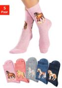 H.I.S Sokken Met verschillende paardenmotieven (set, 5 paar)