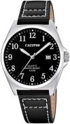 CALYPSO WATCHES Kwartshorloge Basic Horloge, herenhorloge, leren band,...