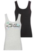 KangaROOS Tanktop 1x met frontprint, 1x effen (2-delig, Set van 2)