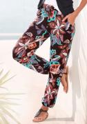 Vivance Jerseybroek met grote bloemenprint en zakken, jersey broek, el...