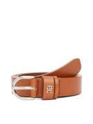Tommy Hilfiger Leren riem ESSENTIAL EFFORTLESS 2.5 SILVER Eenvoudige d...