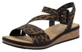 Rieker Sandalen zomerschoen, sandaal, sleehak, met asymmetrische bandj...