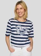 Rabe T-shirt in streepjes-look en met glitterprint