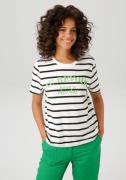 Aniston CASUAL T-shirt in streeppatroon met statement-opdruk