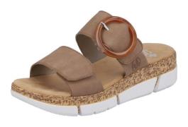 Rieker Slippers sleehak, zomerschoen, slippers met moderne siergesp