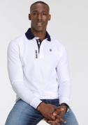 DELMAO Poloshirt met lange mouwen Lange mouwen, van ademend piqué-stof...