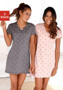 Vivance Dreams Nachthemd met hartjesprint (Set van 2)