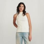 G-Star RAW Geribde tanktop Open back mock slim t sl wmn