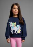 KIDSWORLD Sweatshirt Eenhoorn-applicatie voor kleine meisjes