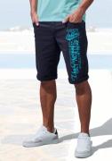 John Devin Bermuda Van elastische katoenmix met grote print op het bee...