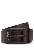 HUGO Leren riem Gelio-B_Sz40 HUGO merkembleem, rode treknaad