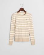 Gant Trui met ronde hals STRETCH COTTON CABLE STRIPE C-NECK