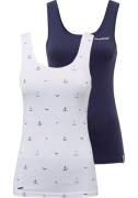 KangaROOS Geribde tanktop in een set van 2 - 1x uni + 1x gedessineerd ...