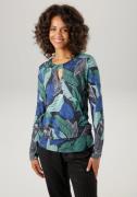 Aniston CASUAL Shirt met lange mouwen met kleurharmonieuze bladeren be...