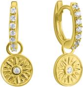 Firetti Paar creolen Sieraad cadeau zilver 925 oorbellen zon met zirko...