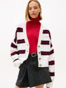 TOMMY JEANS Vest TJW BADGE STRIPE FLUFF CARDI EXT