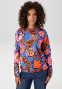Aniston CASUAL Sweatshirt met grootvlak grafische bloemenprint