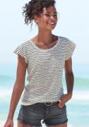 Vivance Shirt met ronde hals Met streepstructuur van lichte tricotkwal...