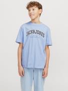 Jack & Jones Junior Shirt met ronde hals JJECALEB VARSITY TEE SS O-NEC...