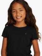 Tommy Hilfiger T-shirt ESSENTIAL RIB TOP met babylockranden en borduur...