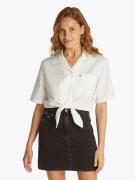 TOMMY JEANS T-shirt TJW CRP LINEN SS SHIRT met borstzak, logo-borduurs...