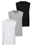 Man's World Muscle-shirt mouwloos, basic stijl, effen, ronde hals (3-d...
