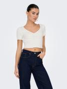 Only Shirt met korte mouwen ONLBETTY S/S V-NECK TOP CC JRS
