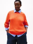 Tommy Hilfiger Curve Gebreide trui CRV CO CABLE FINE GG C-NK LS SWT