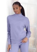 Lascana Gebreide trui -Lounge Pullover met staande kraag en ribboorden...