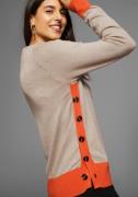 DELMAO Trui met ronde hals met knoopsluiting opzij