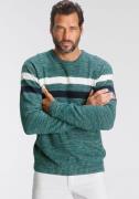 Man's World Trui met ronde hals Tot maat 5 XL in gemêleerde look