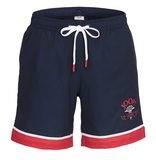 Zwemshort Easy Summer zijdelingse steekzakken, labelaccenten