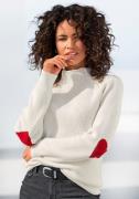 Lascana Trui met staande kraag met hartjes-details, losse gebreide tru...