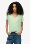 Superdry Shirt met V-hals STUDIOS SLUB EMB VEE TEE gestructureerd t-sh...
