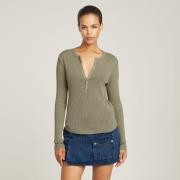 G-Star RAW Shirt met lange mouwen Deep v slim met knoopsluiting