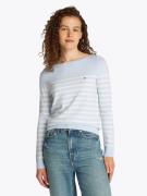 Tommy Hilfiger Gebreide trui CO JERSEY STITCH BOAT-NK SWEATER met tomm...